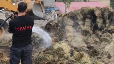 Ağrı'da Yangın: 3 Bin Balya Ot Küle Döndü