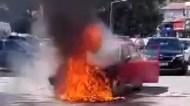 Aksaray'da Otomobil Yangını