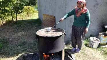 Sason'da Üzüm Pekmezi Yapımı Başladı