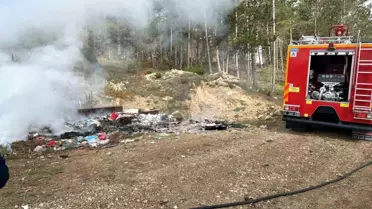 Bolu'da Çöp Yangını Söndürüldü