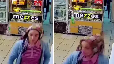 Görenler gözlerine inanamadı: Yere düşen soda şişesi kadının başına isabet etti