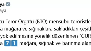 Bölücü Terörle Mücadele: 71 Sığınak İmha Edildi