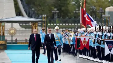 Cumhurbaşkanı Erdoğan, Finlandiya Cumhurbaşkanı Stubb'u resmi törenle karşıladı
