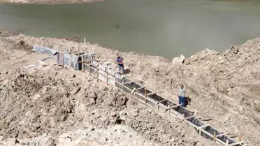 Kobaklar Tarımsal Sulama Göleti'nde Onarım Çalışmaları Devam Ediyor