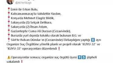 8 Suç Örgütüne Kuyu Operasyonu