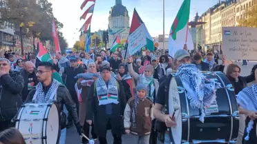 Stockholm'de İsrail Saldırılarına Protesto