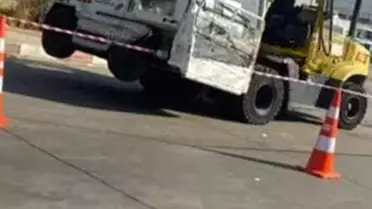 Antalya Havalimanı'nda forklift kazası