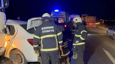 Edirne'de Alkollü Sürücü Kazaya Karıştı