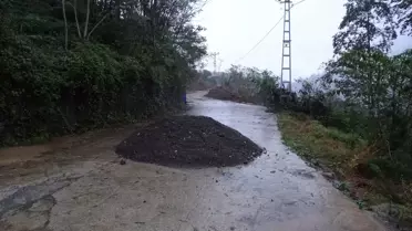 Rize'de Heyelan Güvenlik Kamerasında