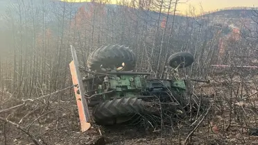 Bolu'da devrilen traktörün sürücüsü öldü