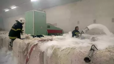 Kahramanmaraş'ta Fabrikada Yangın Çıktı