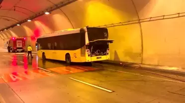 Bomonti Tüneli'nde İETT Otobüsünde Yangın