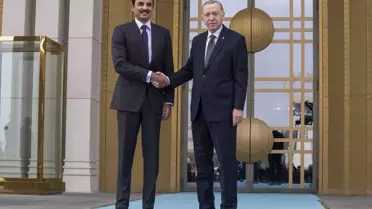 Cumhurbaşkanı Erdoğan, Katar Emiri Al Sani'yi resmi törenle karşıladı