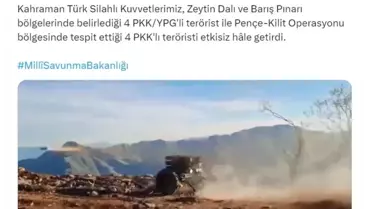 MSB, PKK/YPG'li 8 Teröristi Etkisiz Hale Getirdi