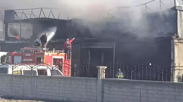 Niğde'de Oto Tamirhanesinde Yangın
