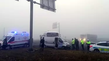Tekirdağ'da Yoğun Sis Nedeniyle Kaza: 4 Yaralı