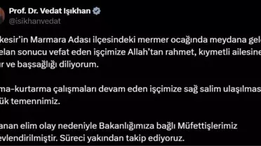 Marmara Adası'ndaki Heyelan: Bakan'dan Taziye
