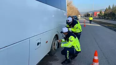 Bolu'da Kış Lastiği Denetimi
