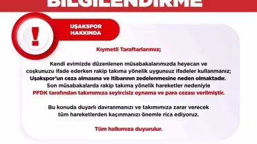 Uşakspor'a Taraftarından Dolayı Seyircisiz Oynama Cezası