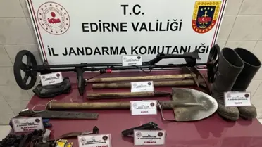 Enez'de Kaçak Kazı Yapan Çift Gözaltında