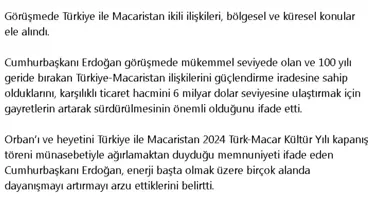 Cumhurbaşkanı Erdoğan, Macaristan Başbakanı Orban'ı kabul etti (2)