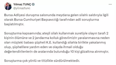 Bakan Tunç: Bursa'daki silahlı saldırı sonrası 10 kişi gözaltına alındı