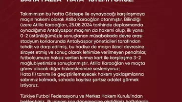 Hatayspor'dan Hakem Atilla Karaoğlan'a Tepki