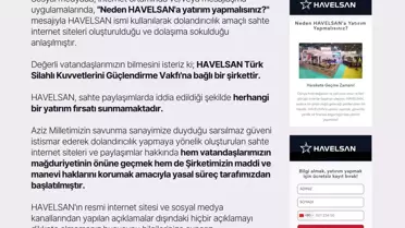 HAVELSAN'dan Sahte Yatırım Sitelerine Karşı Uyarı