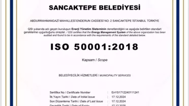 Sancaktepe Belediyesi, Enerji Yönetim Sistemi Belgesi Aldı