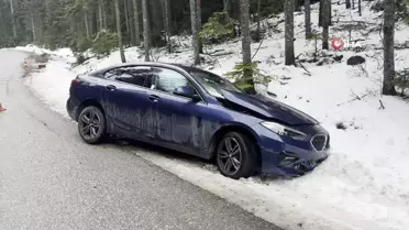 Bolu'da Lüks Otomobil Kara Saplandı