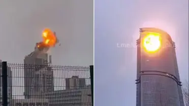 Ukrayna, Rusya'da 120 metre yüksekliğindeki bir gökdeleni vurdu
