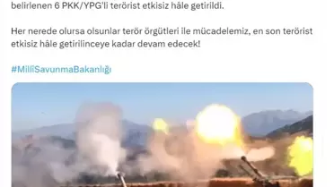 Suriye'nin Kuzeyinde 6 PKK/YPG'li Terörist Etkisiz Hale Getirildi