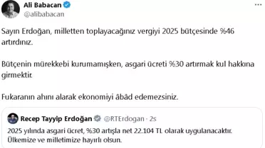Babacan'dan Asgari Ücret Eleştirisi
