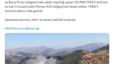 TSK'dan Fırat Kalkanı ve Barış Pınarı'nda PKK/YPG'ye Darbe