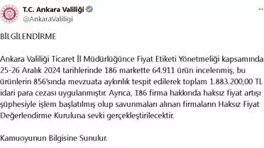 Ankara'da Fiyat Etiketi Denetimlerinde 1.8 Milyon TL Ceza