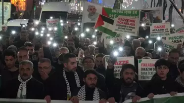 Batman'da Meşaleli Gazze Protestosu