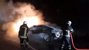 Defne'de Otomobil Yangını