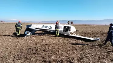 Isparta'dan Düşen Eğitim Uçağı Tarlaya İndi