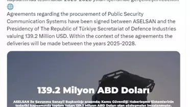 ASELSAN ve SSB Arasında 139,2 Milyon Dolar Değerinde Sözleşme İmzalandı