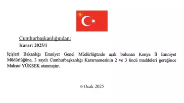 Konya İl Emniyet Müdürlüğüne Maksut Yüksek atandı