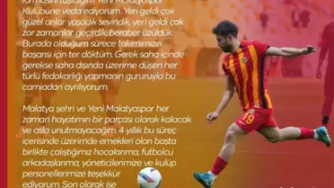 Mert Miraç Altındaş, Yeni Malatyaspor'a Veda Etti