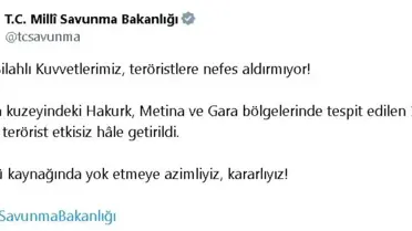 Irak'ın Kuzeyinde 11 PKK'lı Terörist Etkisiz Hale Getirildi