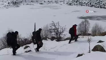 Oltu'da Zorlu Kış Yürüyüşü