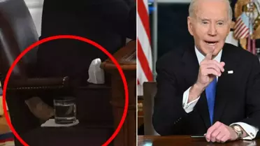 Biden'in ve konuşmasında ilginç detay: Oval Ofis'te yastık desteği