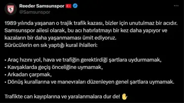 Samsunspor'dan Trafik Kazası Anması