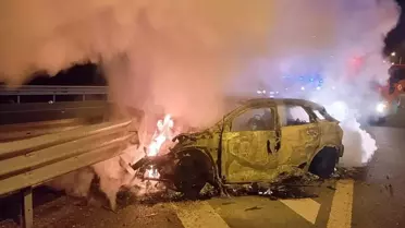 Aksaray'da Kaza: Baba ve Kızı Yaralandı, Araç Alev Aldı