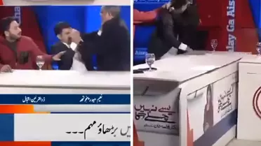 Pakistan'da canlı yayında birbirlerine girdiler
