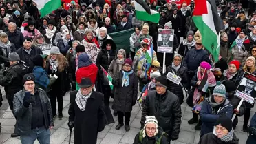 Stockholm'de Filistin'e Destek Gösterisi