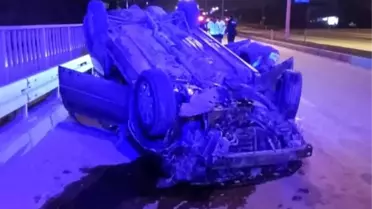 Hatay'da Takla Atan Araçta Sürücü Yaralandı