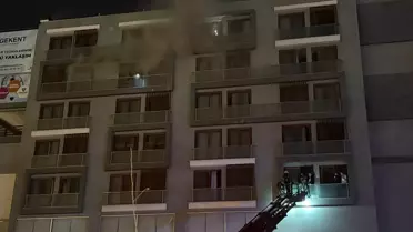 Pamukkale'de 7 Katlı Binada Yangın